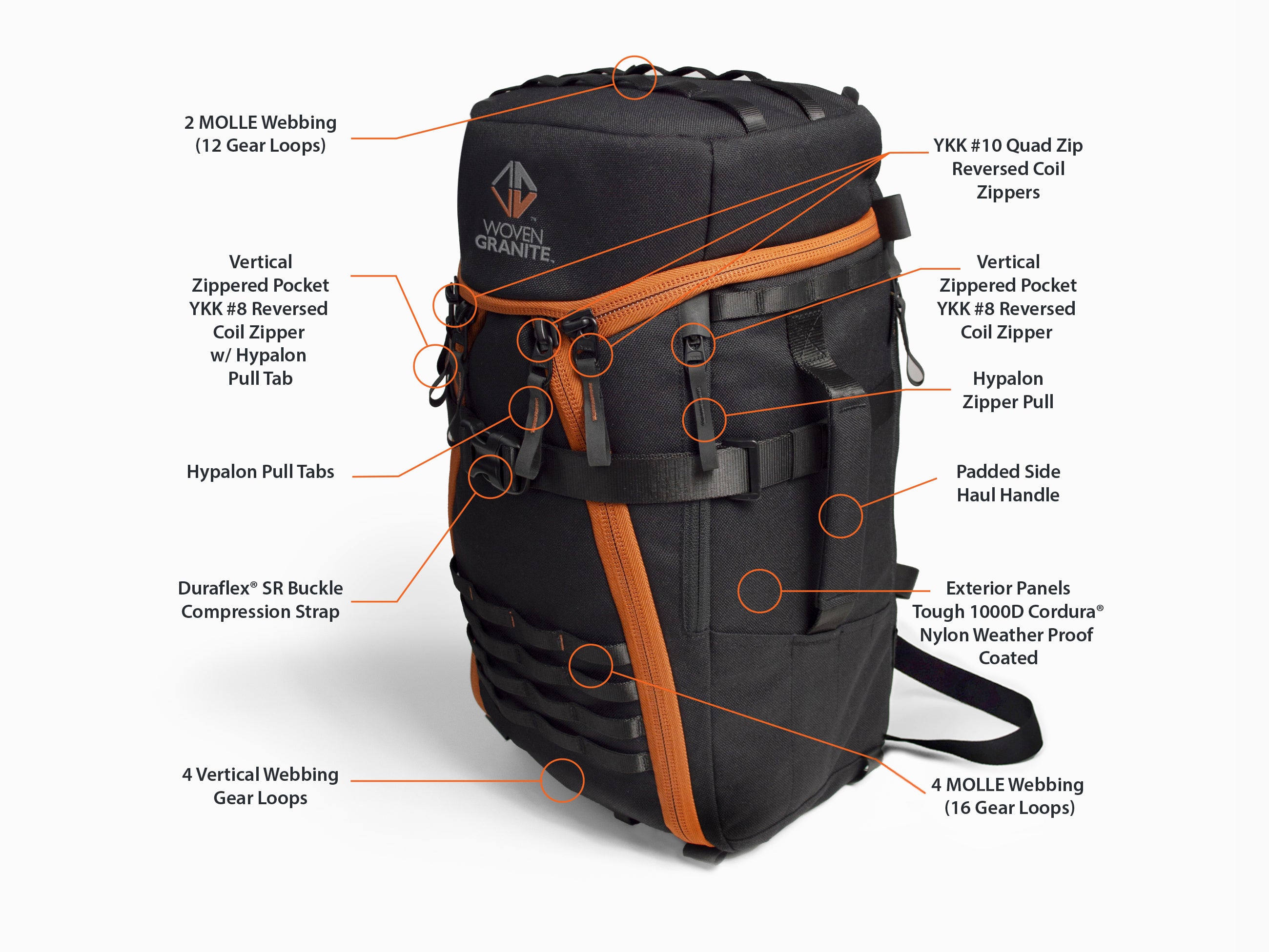 RAINIER QUAD ZIP BACKPACK – Woven Granite